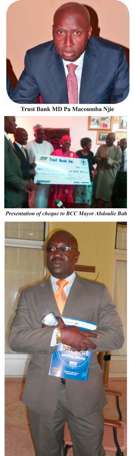 Trust Bank presents D100,000 cheque to BCC