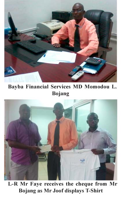 Bayba presents D100, 000 to Banjul Sports Committee
