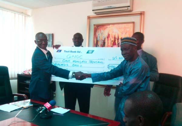 Trust Bank presents D100,000 to GNOC