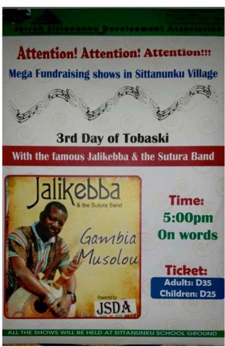 Jali Kebba to stage mega show at Sittanunku