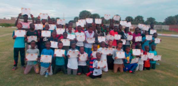 Qfootball summer camp participants certificated