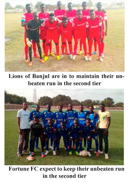 Lions of Banjul, Fortune anxious to keep unbeaten run in GFF 2nd division