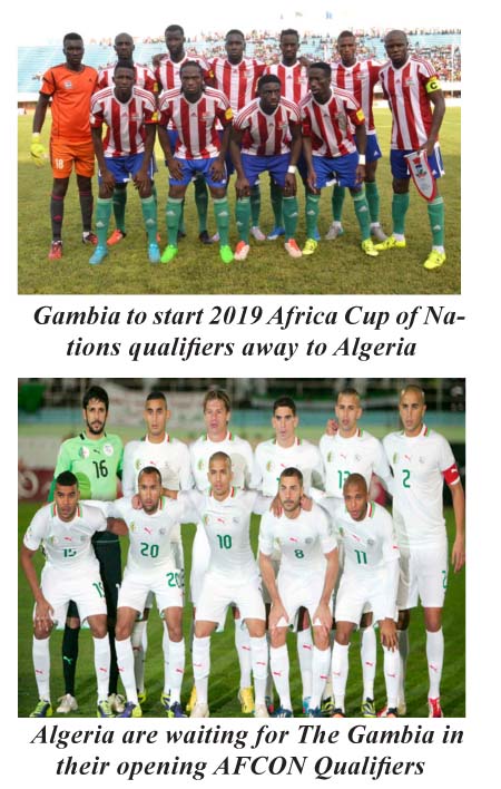 Gambia to begin AFCON qualifiers against Algeria in June
