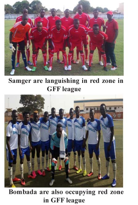 Samger drop to red zone in GFF 1st domestic league