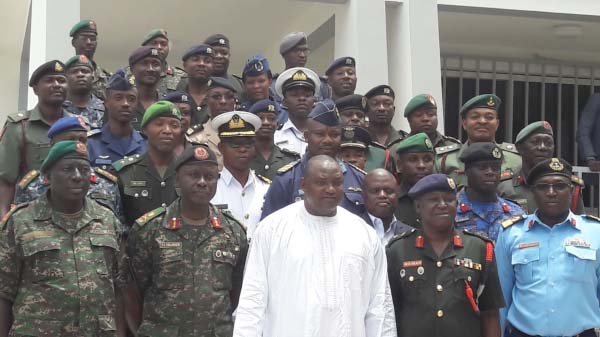 Ghana Armed Forces, staff college students call on President Barrow