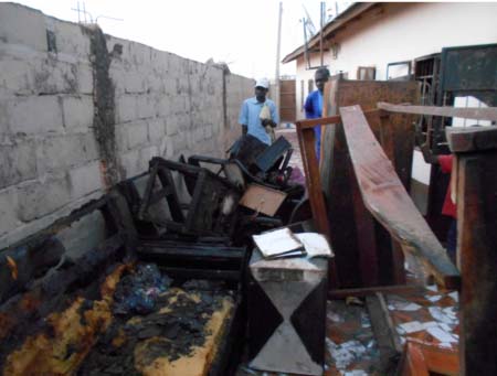 Retired police officer’s compound engulfed by fire