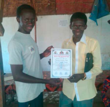 Gambia Scientist Association presents certificates to two youths