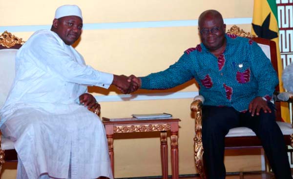 Barrow thanks Akufo-Addo for helping restore democracy in Gambia