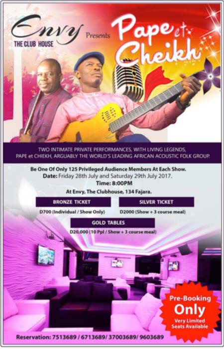 Pape et Cheikh to shake Gambia with music to night