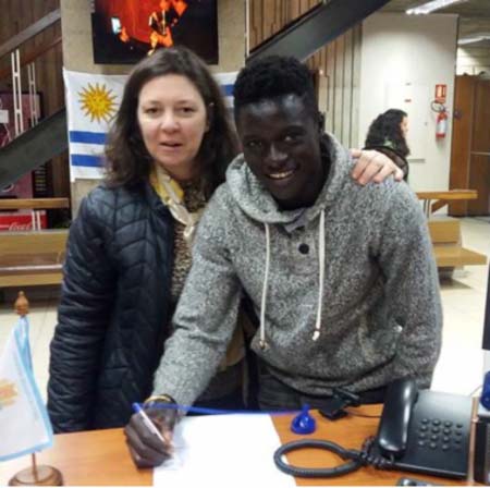 Changa Bass signs for Club Athletico De Penarol in Uruguay
