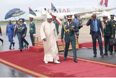 Barrow leaves for Côte d'Ivoire