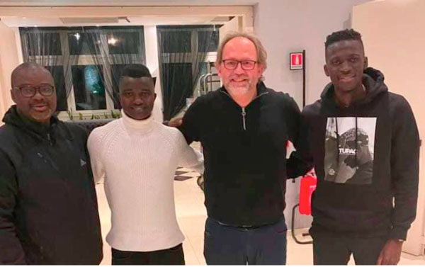 Coach Saintfiet and Bajo visit AS Roma Gambian Teenager