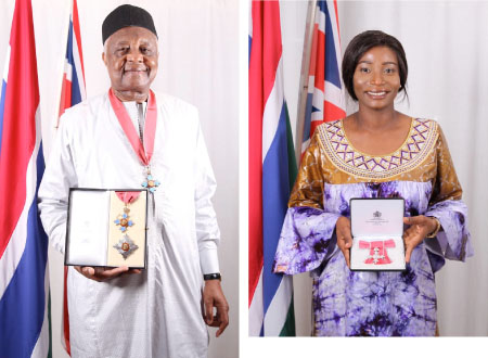 Her majesty the queen honours two Gambian nationals for outstanding service
