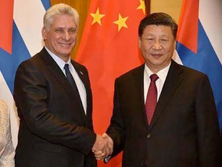 Cuban president confirms solidarity with China in telephone dialogue with his counterpart, Xi Jinping